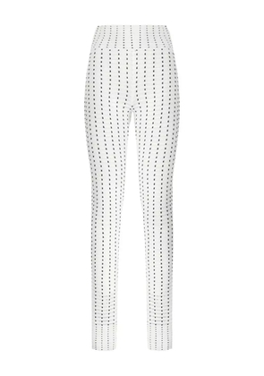 Genny grid-pattern leggings - White