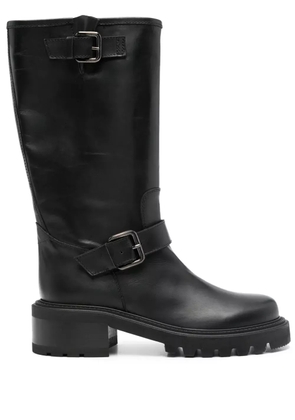 Via Roma 15 50mm leather mid-calf boots - Black