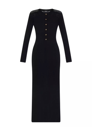 Versace lace-insert button-front midi dress - Black