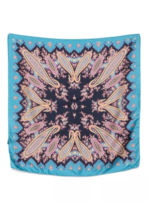 ETRO paisley-pattern silk scarf - Blue