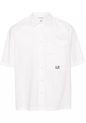 C.P. Company logo-embroidered cotton shirt - White