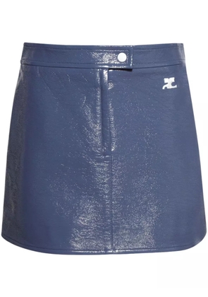 Courrèges logo mini skirt - Blue