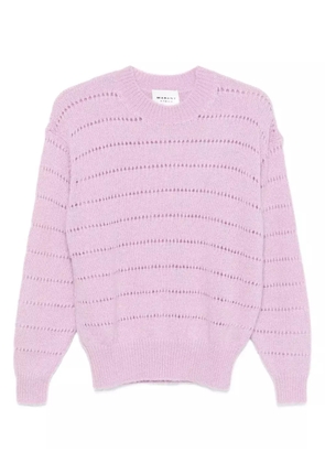 MARANT ÉTOILE striped perforated-detail sweater - Pink