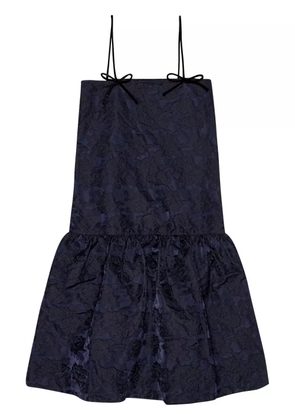 GANNI patterned-jacquard midi dress - Blue