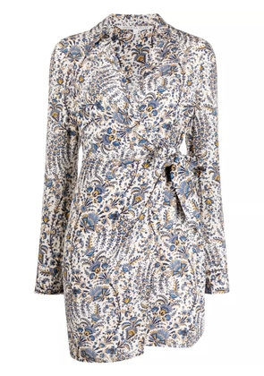 Veronica Beard abstract-pattern print wrap dress - Grey