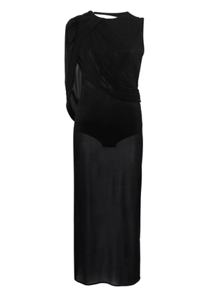 Magda Butrym asymmetric draped midi dress - Black