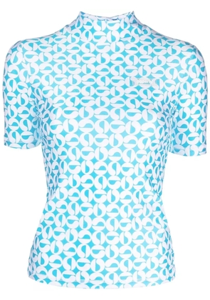 Coperni monogram-print high-neck top - Blue