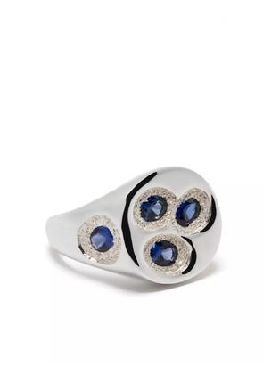 Bleue Burnham Chloroplast sapphire signet ring - Silver