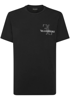 Billionaire logo-embroidered cotton T-shirt - Black