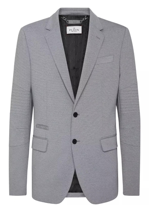 Philipp Plein logo-patch jersey blazer - Grey