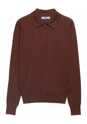 Prada polo-neck ribbed-knit sweater - Brown