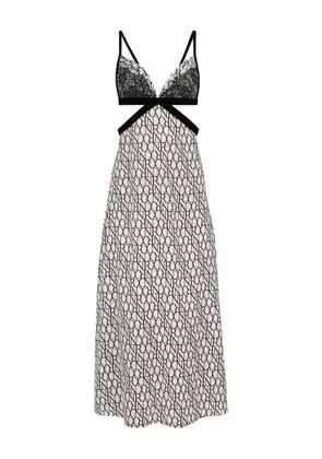 Nina Ricci lace-insert midi dress - White