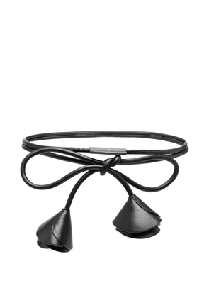 Liviana Conti rose-shaped bow belt - Black