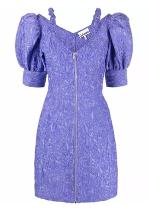 GANNI open V-neck mini dress - 731