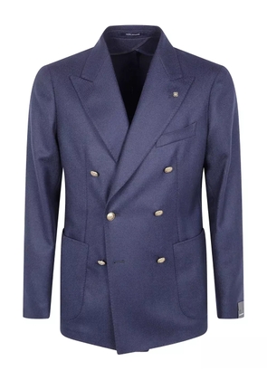 Tagliatore double-breasted long-sleeve blazer - Blue
