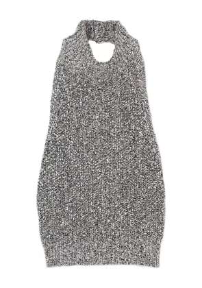 Alysi halter-neck knitted top - Grey