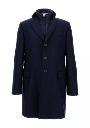 Fay three-button detachable-collar coat - Blue