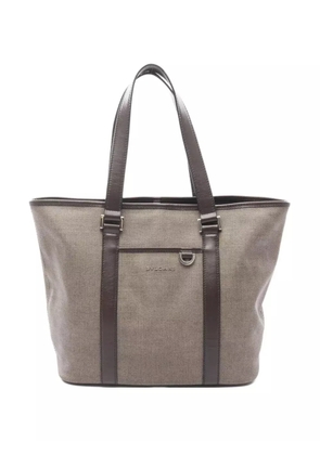 Bvlgari Pre-Owned 2000s herringbone leather tote bag - Brown