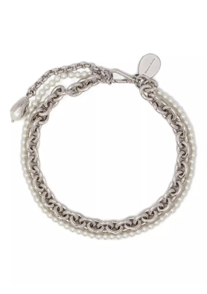 Simone Rocha faux pearl embellished necklace - Silver