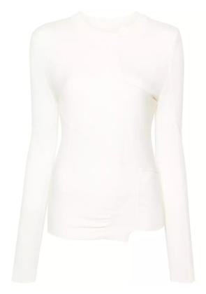 MM6 Maison Margiela asymmetric virgin wool blend jumper - White