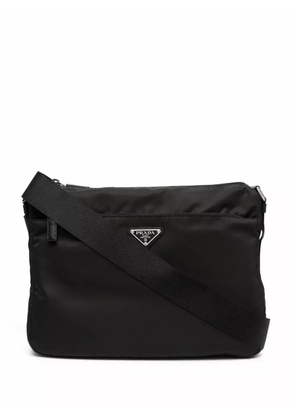 Prada triangle logo shoulder bag - Black