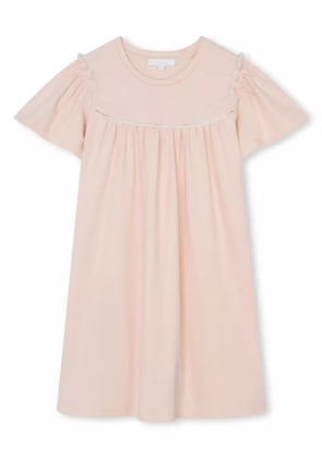Chloé Kids ruffle-trimmed cotton dress - Pink