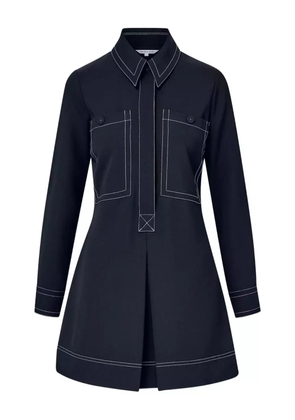 Veronica Beard contrast-stitch shirt mini dress - Blue