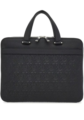 Ferragamo monogram-embossed leather briefcase - Black