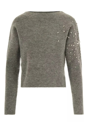 LIU JO embellished ribbed sweater - Grey