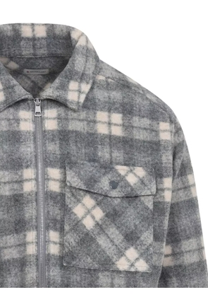 Moncler checked-print zip-up shirt jacket - Grey