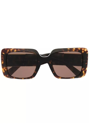 Versace Eyewear square-frame tortoiseshell-effect sunglasses - Brown