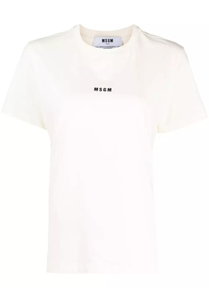 MSGM logo-print cotton T-shirt - Neutrals