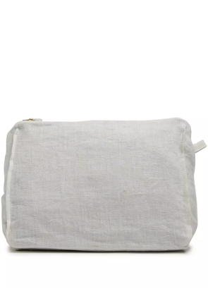 Once Milano zip-up linen wash bag - White
