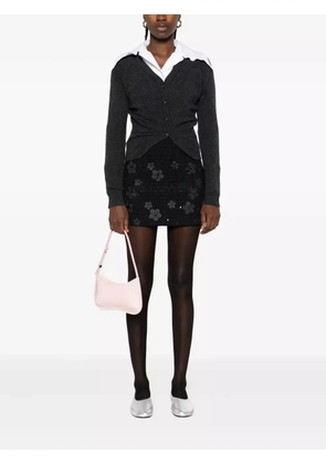 TWINSET flower-embellished bouclé mini skirt - Black