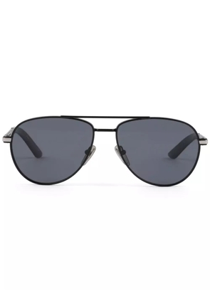 Prada Eyewear logo-plaque pilot-frame sunglasses - Black