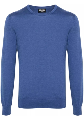 Zegna mélange ribbed jumper - Blue