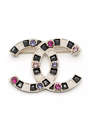 CHANEL Pre-Owned CC logo brooch - Black