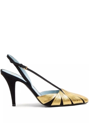 Valentino Garavani 90mm Foliefoliage slingback pumps - Black