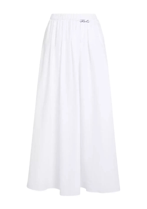 Karl Lagerfeld Signature sheer beach maxi skirt - White