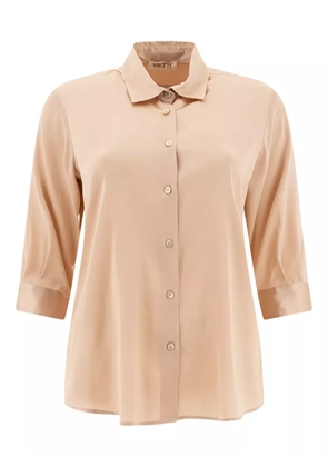 F.It button-front silk shirt - Neutrals