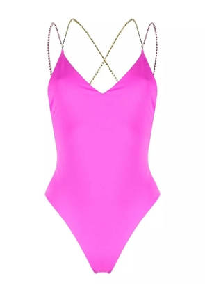 GCDS crystal-embellished strap one-piece - Pink