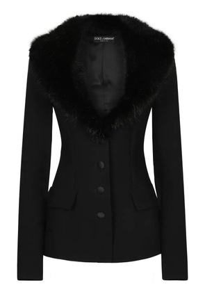 Dolce & Gabbana faux-fur collar jacket - Black