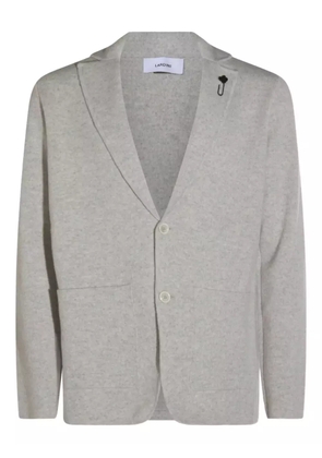 Lardini flower-embellished buttoned cardigan - Grey