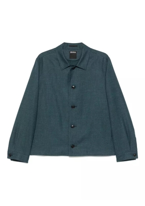 Zegna twill shirt jacket - Blue