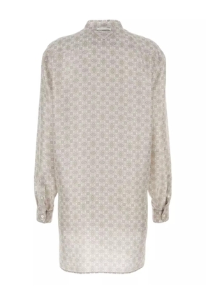 Prada printed silk shirt dress - Neutrals