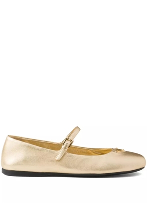 Prada leather ballerina shoes - Gold