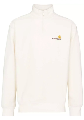 Carhartt WIP logo-embroidered half-zip sweatshirt - White