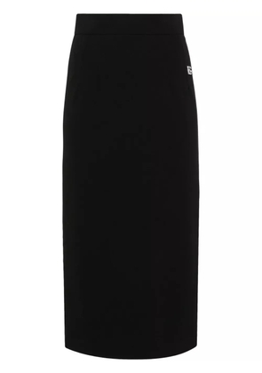 Dolce & Gabbana logo-plaque midi skirt - Black