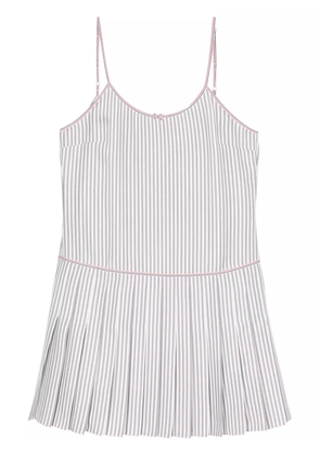 Thom Browne striped pleated minidress - Grey