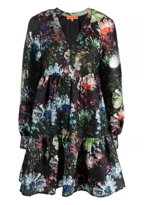 Stine Goya Jasmine Glitter Bloom-print minidress - Black